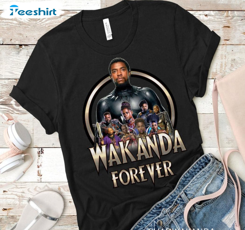 Wakanda Forever Shirt, Black Panther Trendy Sweatshirt Short Sleeve