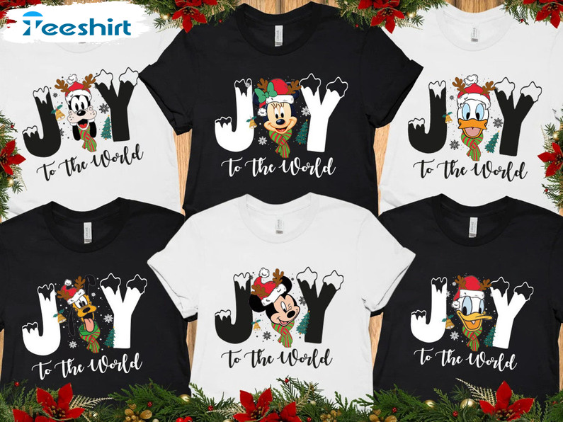 Joy To The World Shirt, Disney Christmas 2022 Unisex T-shirt Short Sleeve