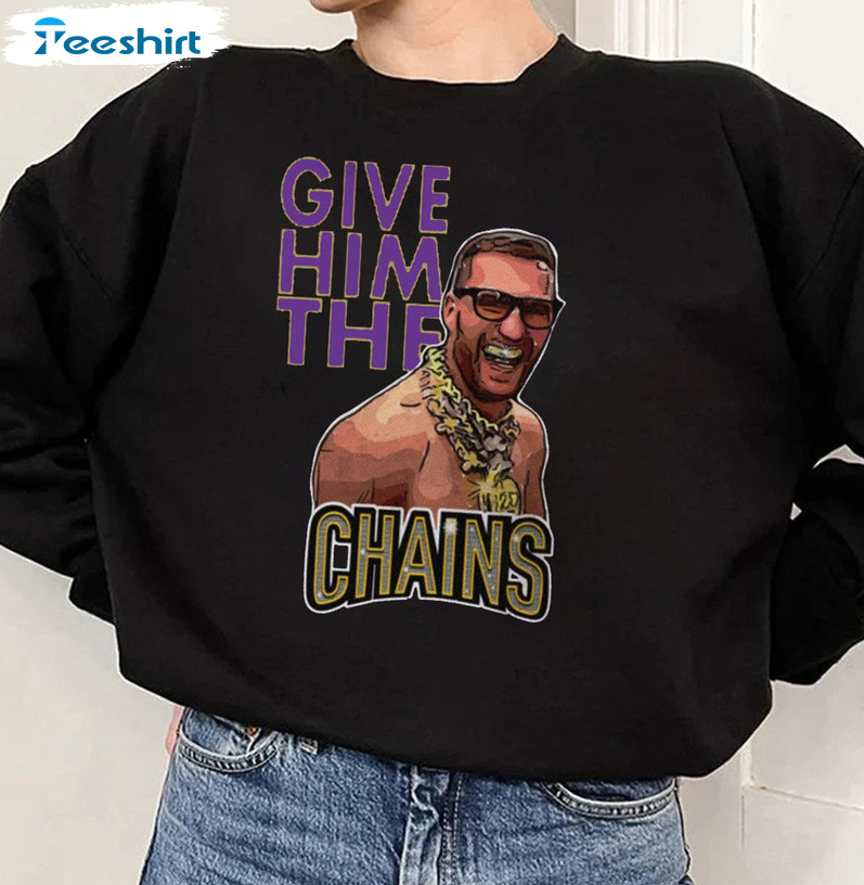 InkadelicApparel Kirk Cousins Chains Shirt Rocking Ice Diamonds Necklaces Kirko Chains Vikings Bling Gold Vikes Chainz Captain Kirk Unisex Youth Kids T-Shirt