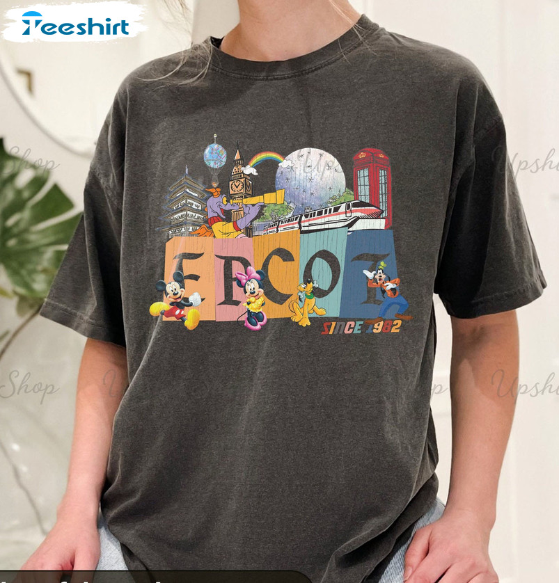 Vintage Epcot 1982 Mickey And Friends Shirt, Disneyworld Tee Tops Unisex T-shirt