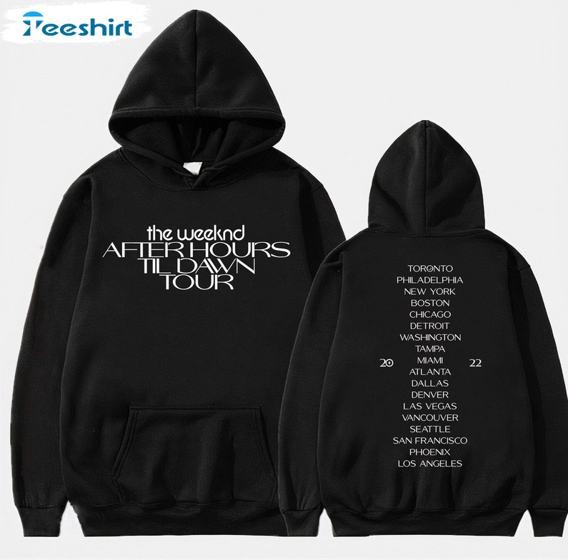 The Weeknd After Hours Til Dawn Tour Shirt, After Hours Til Dawn Concert 2022 Crewneck Unisex T-shirt