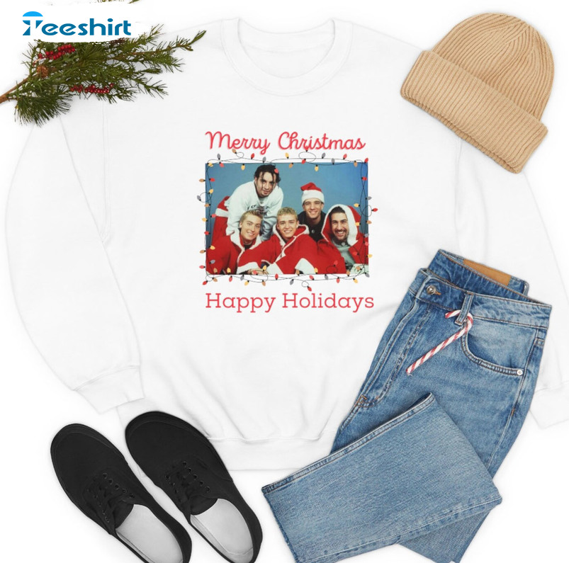 Nsync Merry Christmas Happy Holidays Trendy Tee Tops Unisex T Shirt