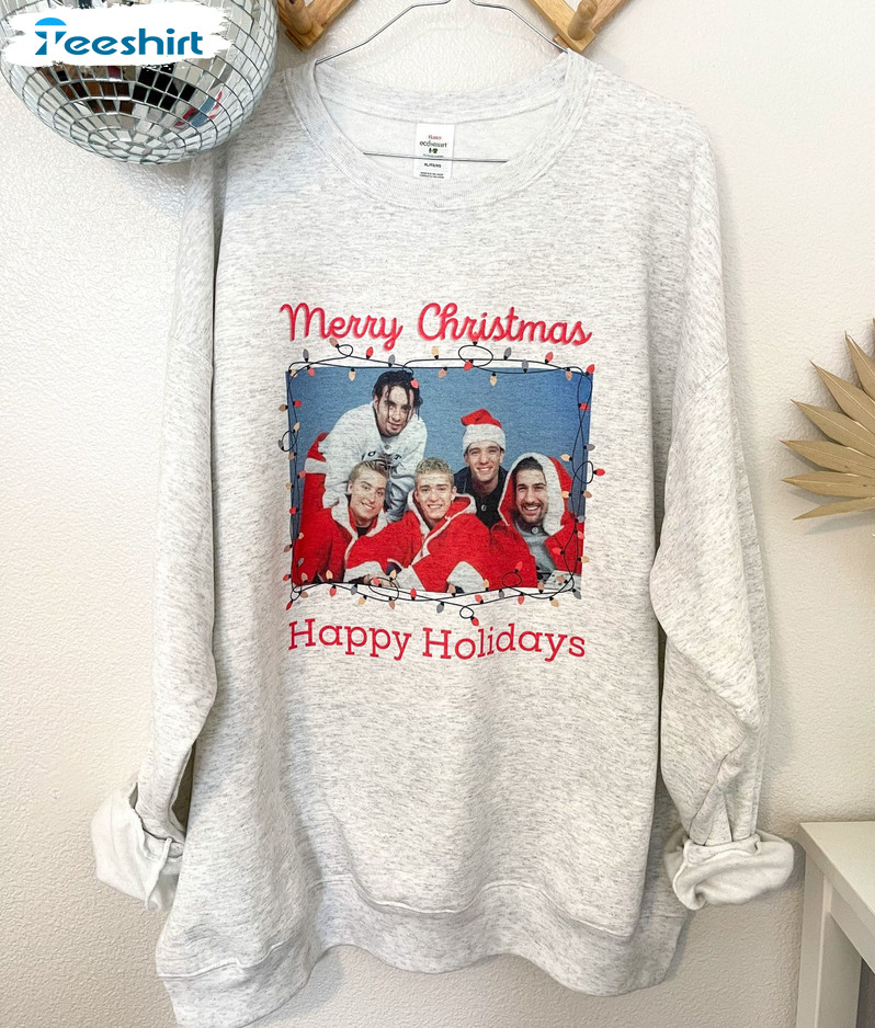Nsync Christmas Shirt Merry Christmas Happy Holidays Sweatshirt Short Sleeve