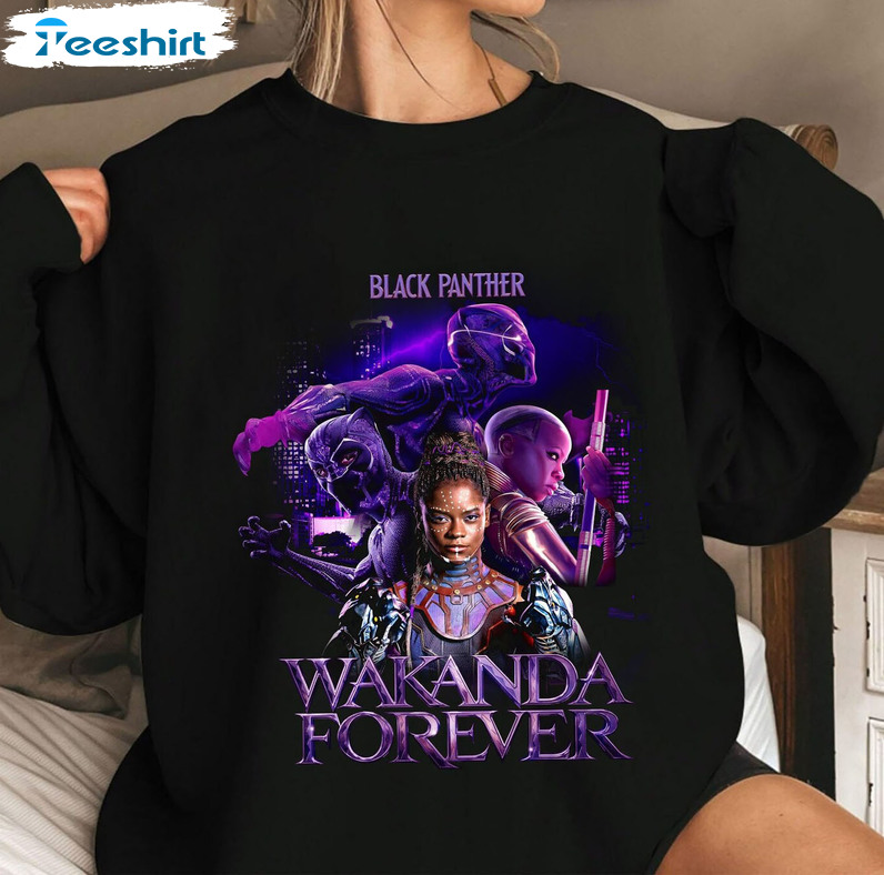 Black Panther Wakanda Forever Shirt, Character In Memory Of Chadwick Sweatshirt Hoodie