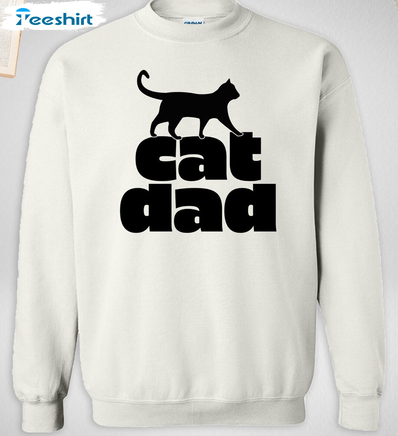 Cat Dad Sweatshirt, Cute Paw Lovers Long Sleeve Unisex Hoodie