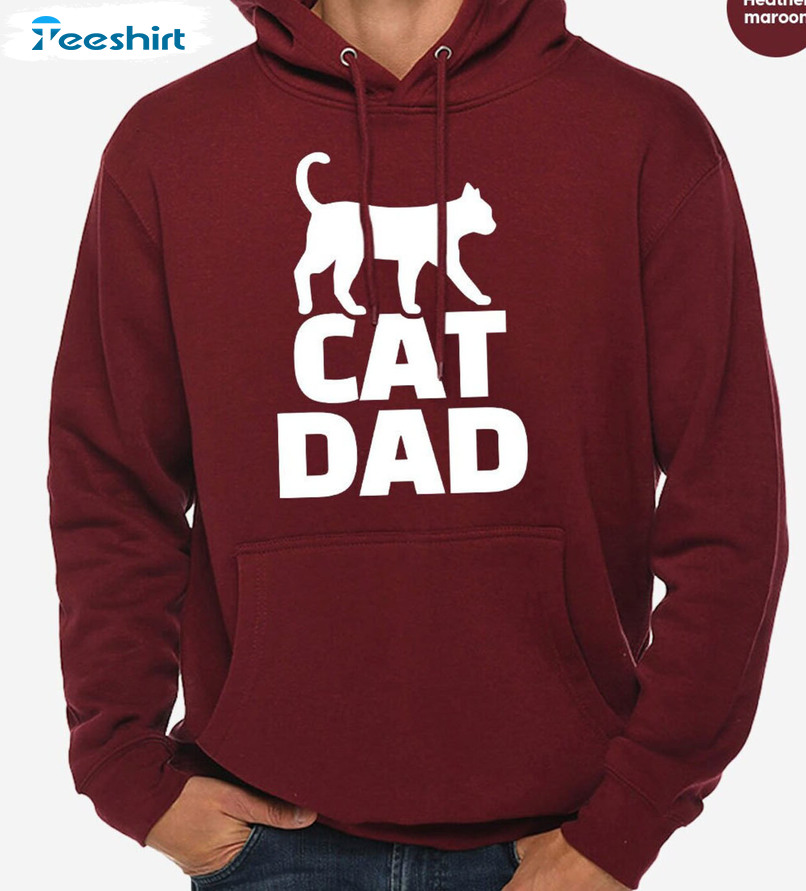 Cat Dad Vintage Sweatshirt, Fathers Day Unisex Hoodie Long Sleeve