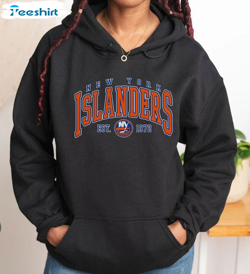 New York Islanders Sweatshirt, Hockey Short Sleeve Unisex Hoodie