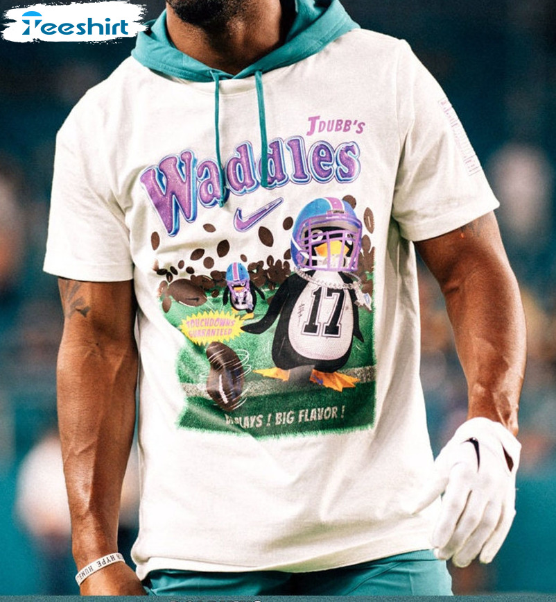 Jaylen Waddle Miami Dolphins Men's Name & Number Logo T-Shirt - Ash