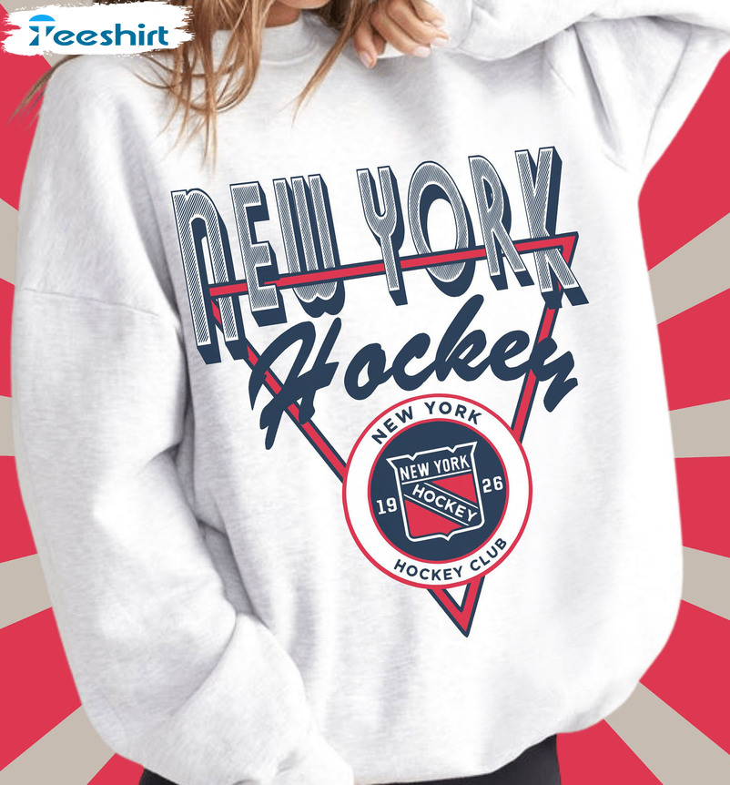 New York Rangers Sweatshirt, Hockey Club Crewneck Unisex T-shirt