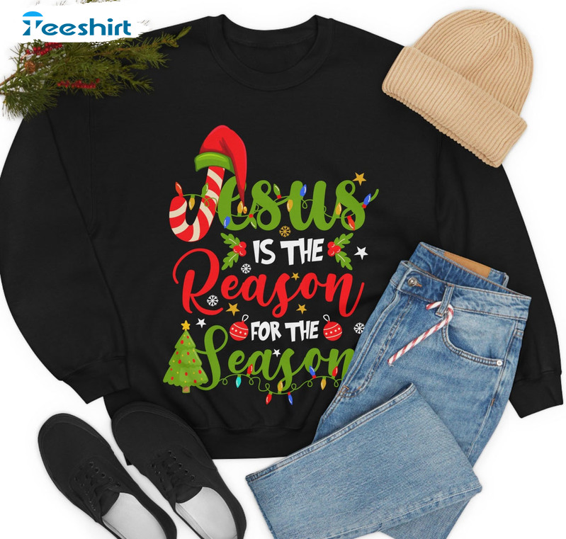 Jesus Is The Reason For The Season Shirt, Father In Law Sweater Short Sleeve