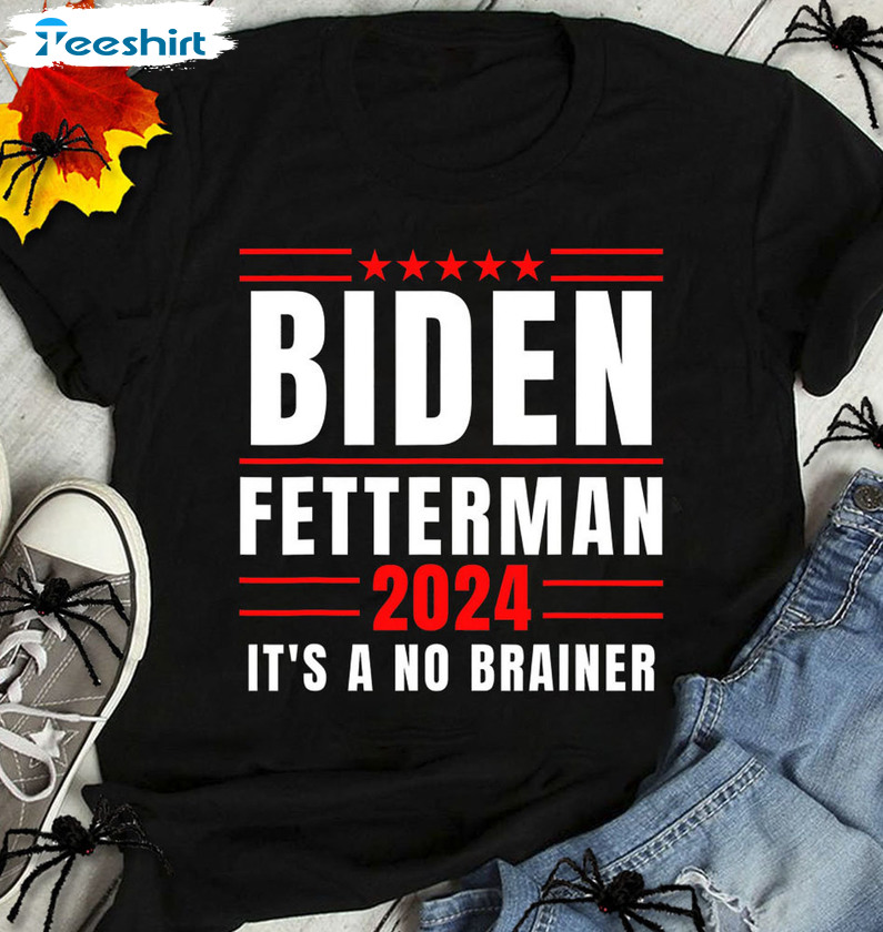 Biden Letterman 2024 It's A No Brainer Trendy Sweater Long Sleeve