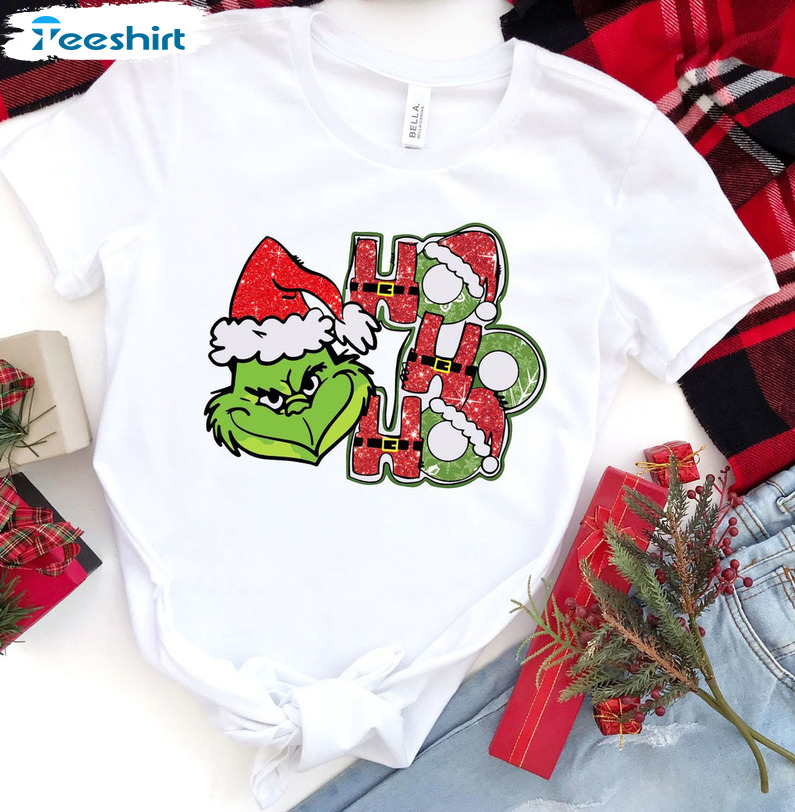 Ho Ho Ho Grinch Christmas Shirt, Disney Christmas Tee Tops Crewneck