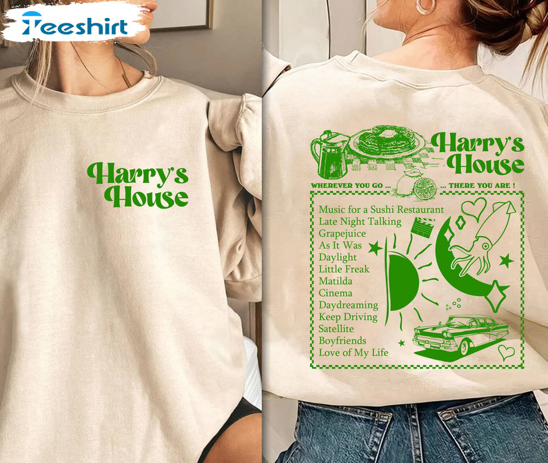 Harry's House Sweatshirt, Harry Track List Short Sleeve Hoodie