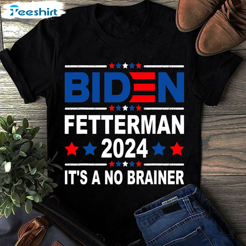 Biden Letterman 2024 It's A No Brainer Sweatshirt, Short Sleeve