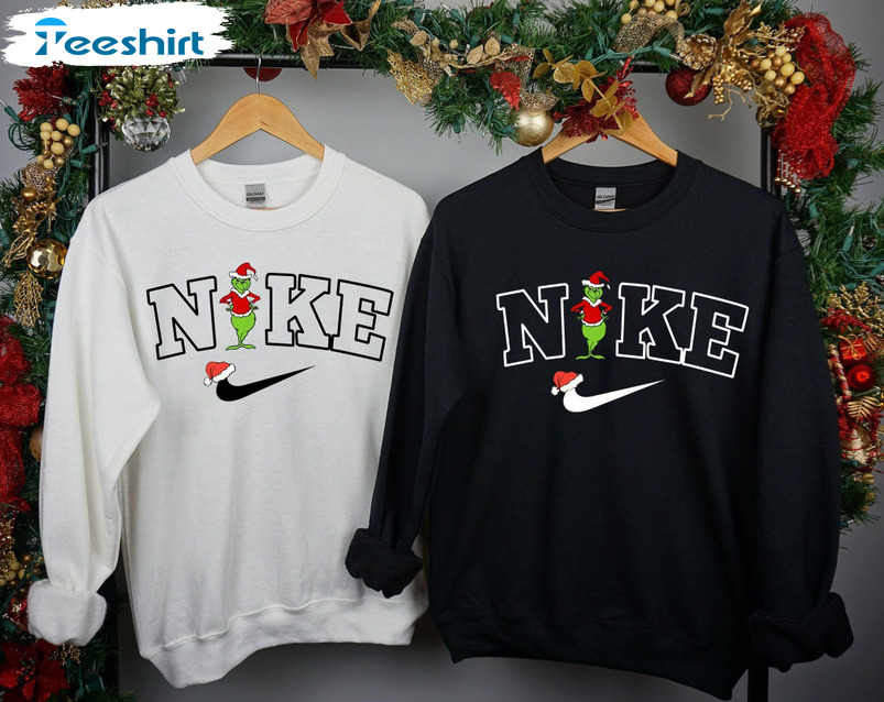 Nike Grinch Christmas Shirt, Couple Tee Tops Hoodie