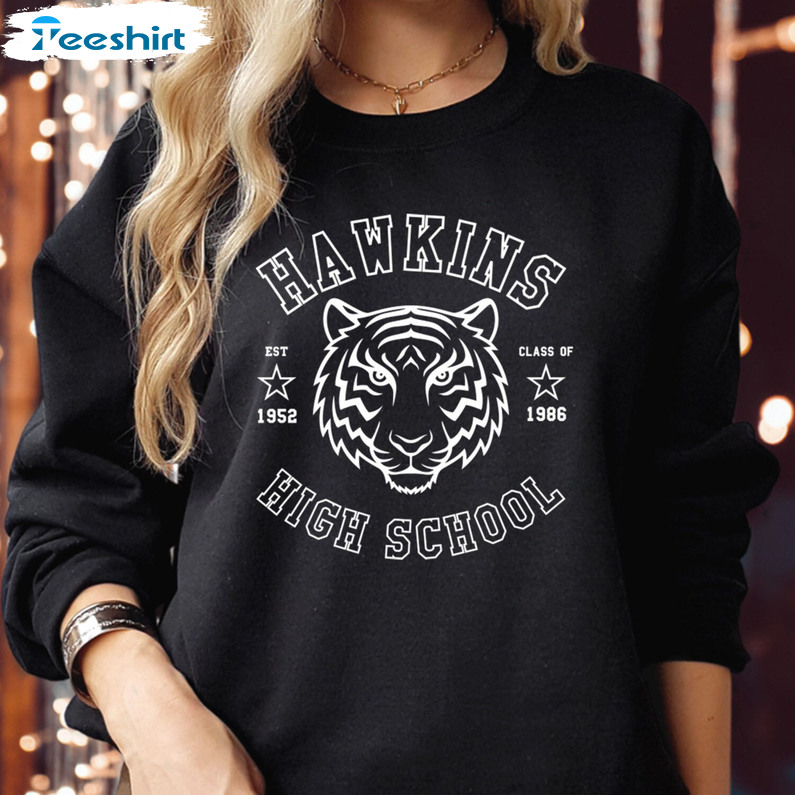 Hawkins High School Trendy Sweatshirt, Class Of 1986 Long Sleeve Sweater