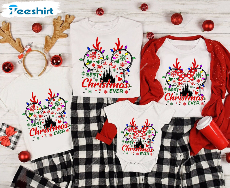 Disney Best Christmas Ever Shirt, Disney Christmas Sweatshirt Short Sleeve