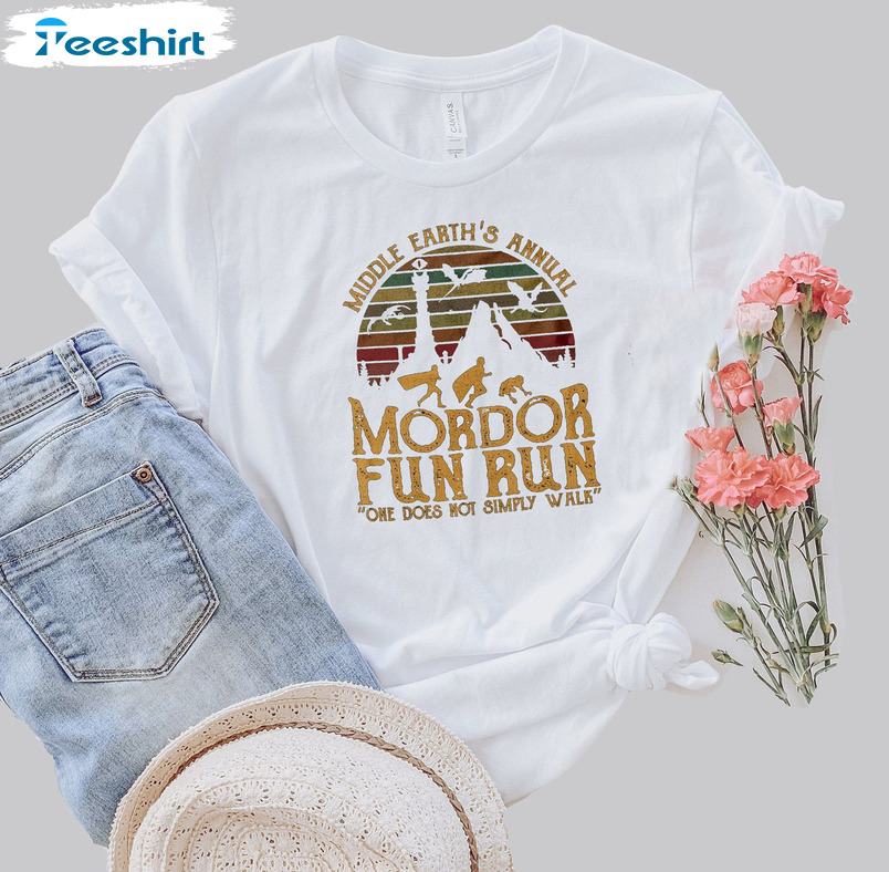 Middle Earth's Annual Mordor Fun Run Shirt, Hobbit Mordor Funny Unisex Hoodie Tee Tops