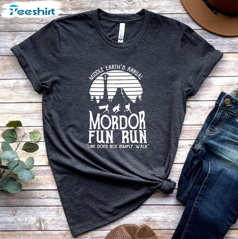 Middle Earth's Annual Mordor Fun Run Shirt, Hobbit Mordor Unisex Hoodie