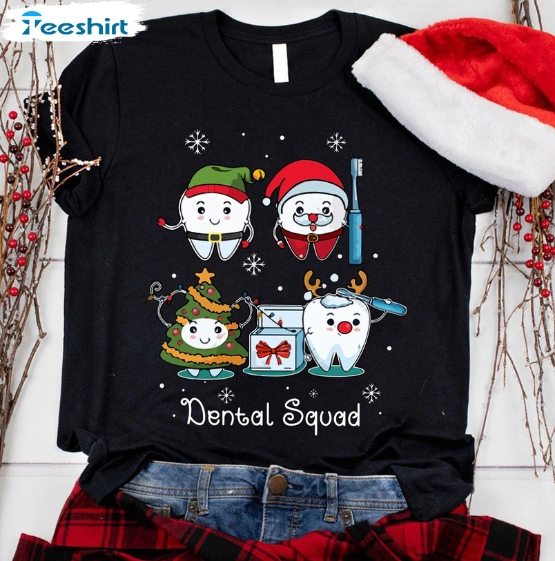 Merry Christmas Dental Squad Shirt, Santa Claus Reindeer Tee Tops