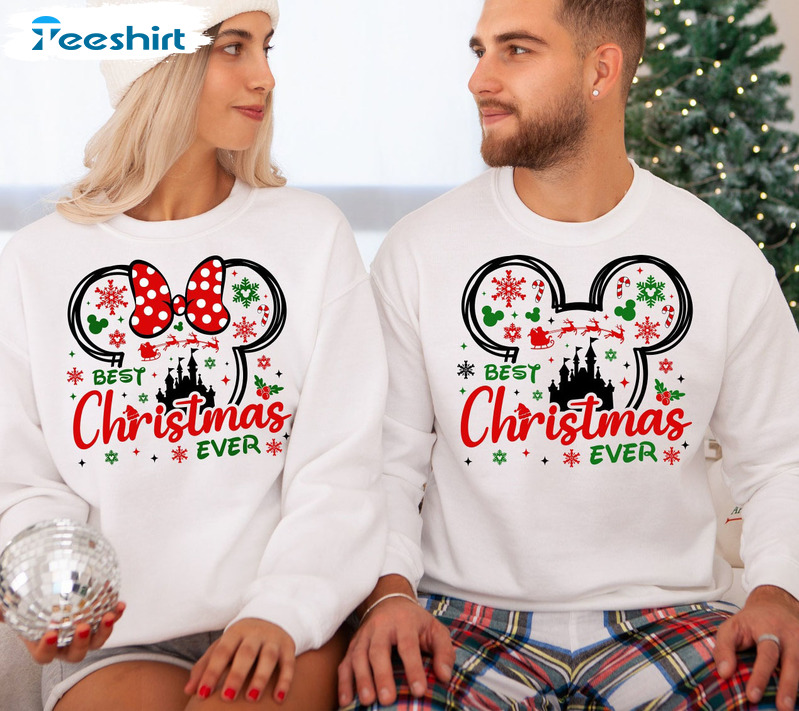 Best Christmas Ever Shirt, Disney Christmas 2022 Short Sleeve Sweater