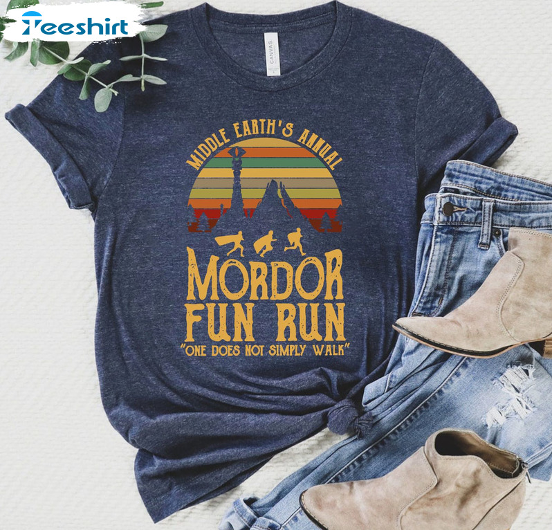 Middle Earth's Annual Mordor Fun Run Trendy Tee Tops Long Sleeve