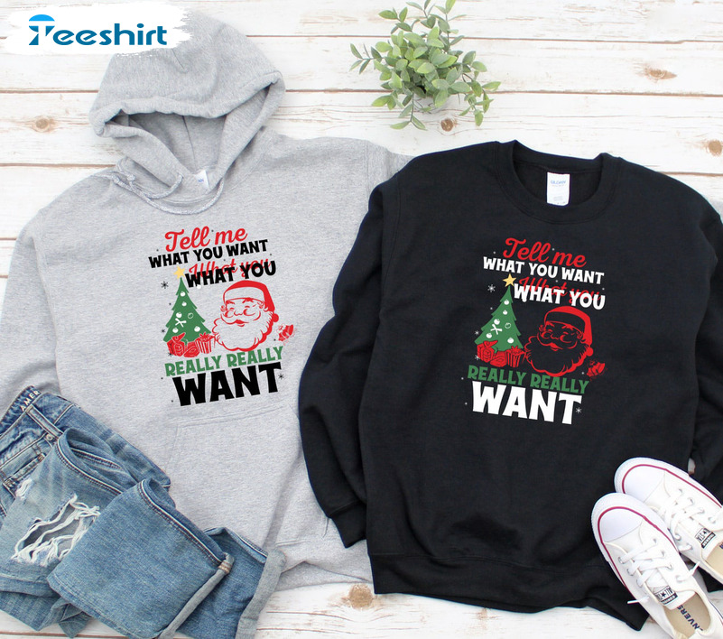 Tell Me What You Want What You Really Really Want Shirt, Christmas Sweatshirt Hoodie