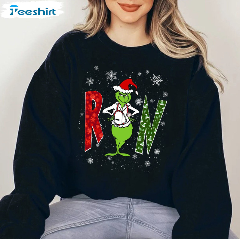 Grinch Nurse Sweatshirt, Registered Nurse Unisex Hoodie Crewneck