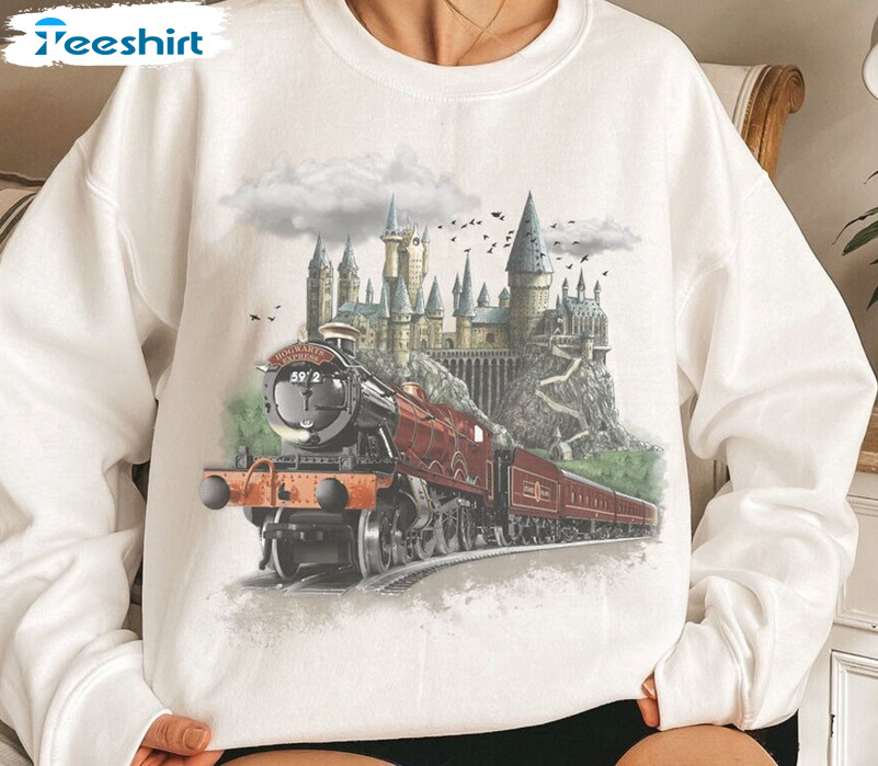 Wizard Express Sweatshirt, Magical Castle Crewneck Unisex T-shirt