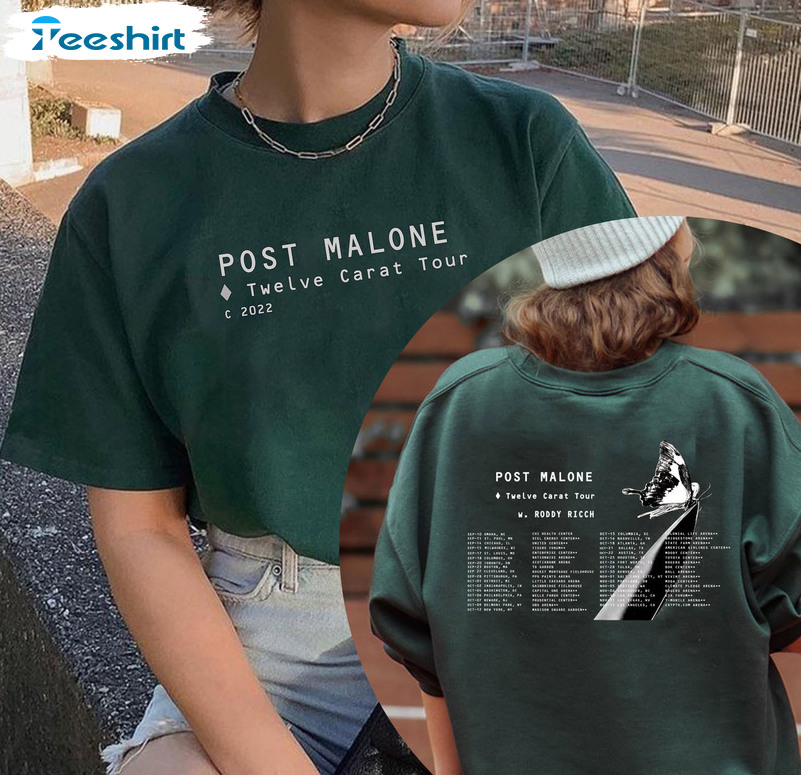 Post Malone Twelve Carat 2022 Tour Trending Long Sleeve, Unisex Hoodie