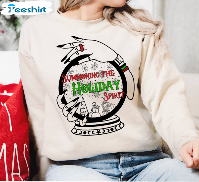 Summoning The Holiday Spirit Shirt, Merry Christmas Unisex Hoodie Tee Tops