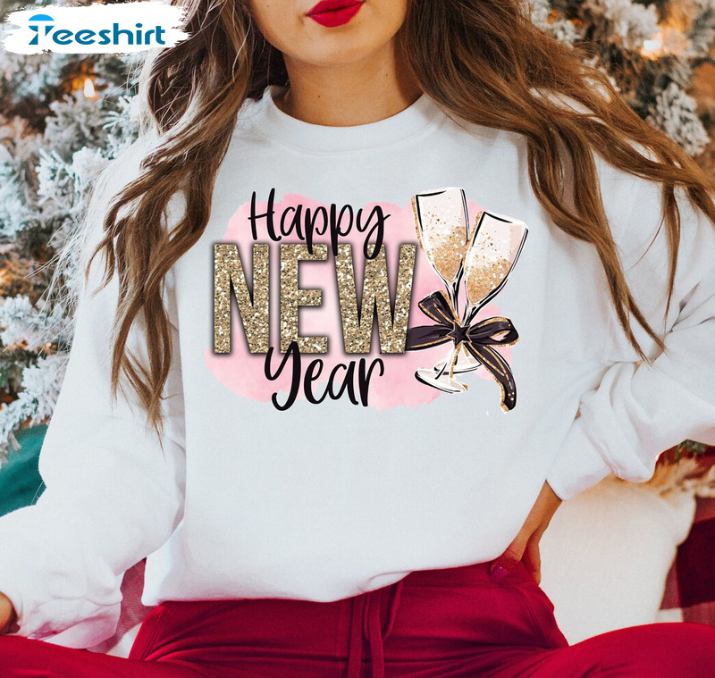 Cheers To The New Year Shirt, Happy New Year Long Sleeve Tee Tops