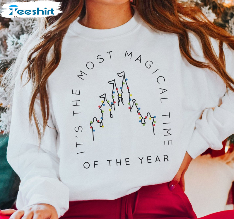 Its The Most Magical Time Of The Year Vintage Shirt, Christmas Castle Lights Crewneck Hoodie