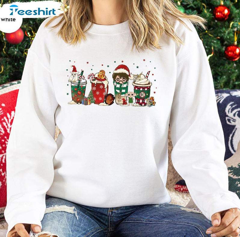 Christmas Coffee Shirt, Vintage Crewneck Unisex Hoodie