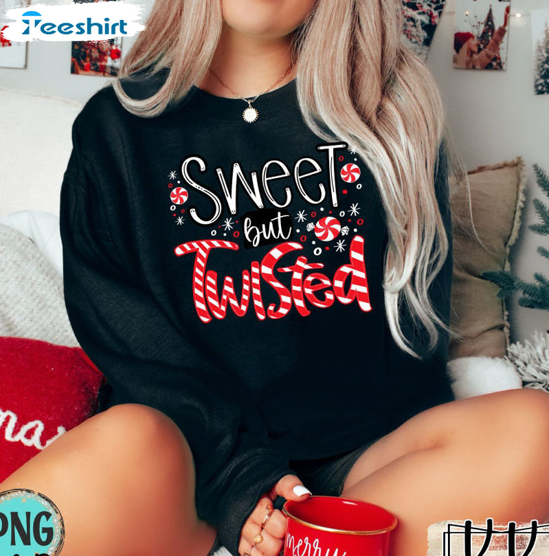 Sweet But A Little Twisted Christmas Sweatshirt, Short Sleeve