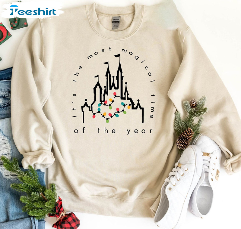 It's The Most Magical Time Of The Year Shirt, Disney Castle Christmas Sweatshirt Short Sleeve