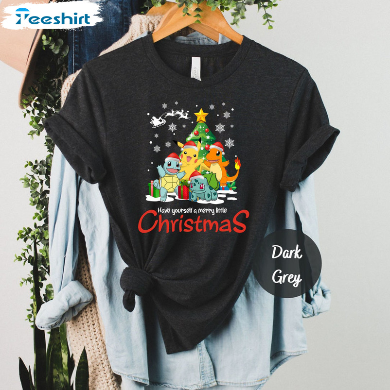 Okemon Christmas Tree Shirt, Have Yourself A Merry Little Christmas Short Sleeve Unisex T-shirt