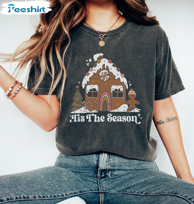 Tis The Season Gingerbread House Shirt, Avengers Gingerbread Long Sleeve Sweater