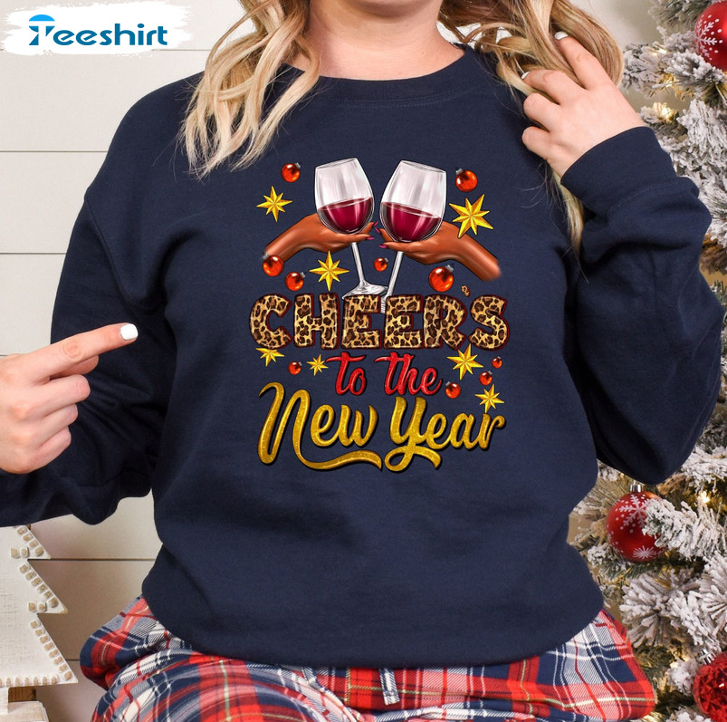 Cheers To The New Year Shirt, Happy New Year Vintage Tee Tops Unisex Hoodie