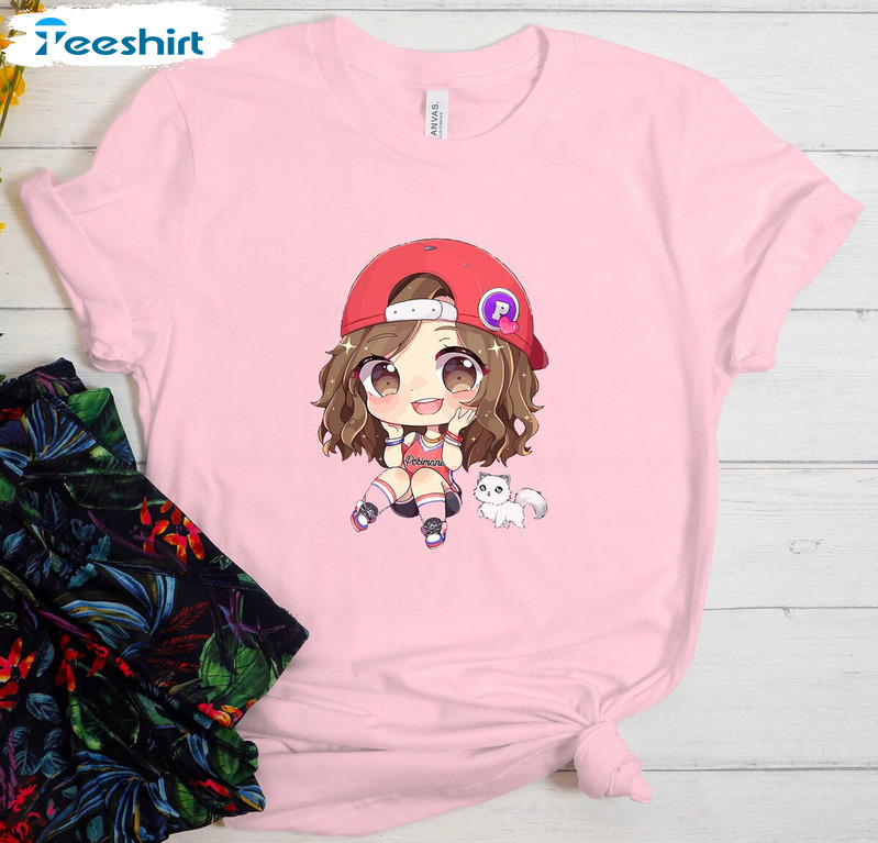 Pokimane Open With Cat Shirt, Love Poki Unisex T-shirt Short Sleeve