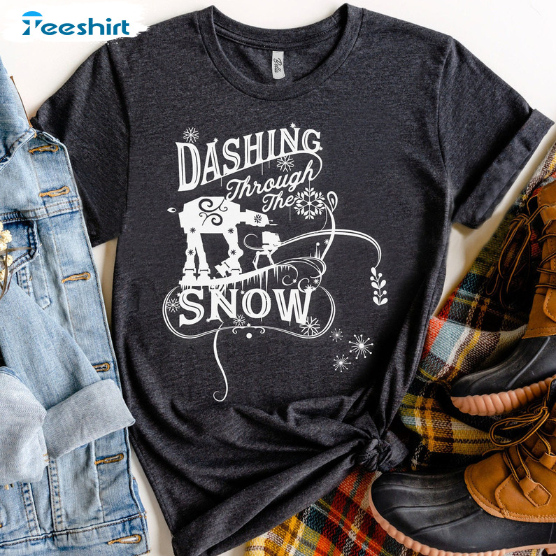 Dashing Through The Snow Shirt, Funny Disney Star Wars Unisex Hoodie Long Sleeve