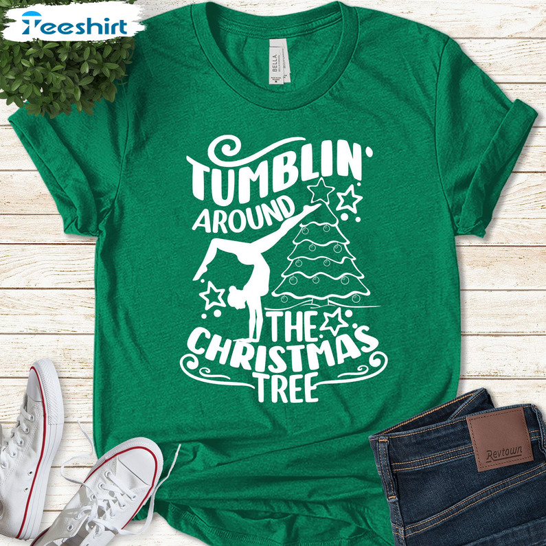 Tumblin' The Christmas Tree Shirt, Gymnast Holiday Unisex T-shirt Hoodie