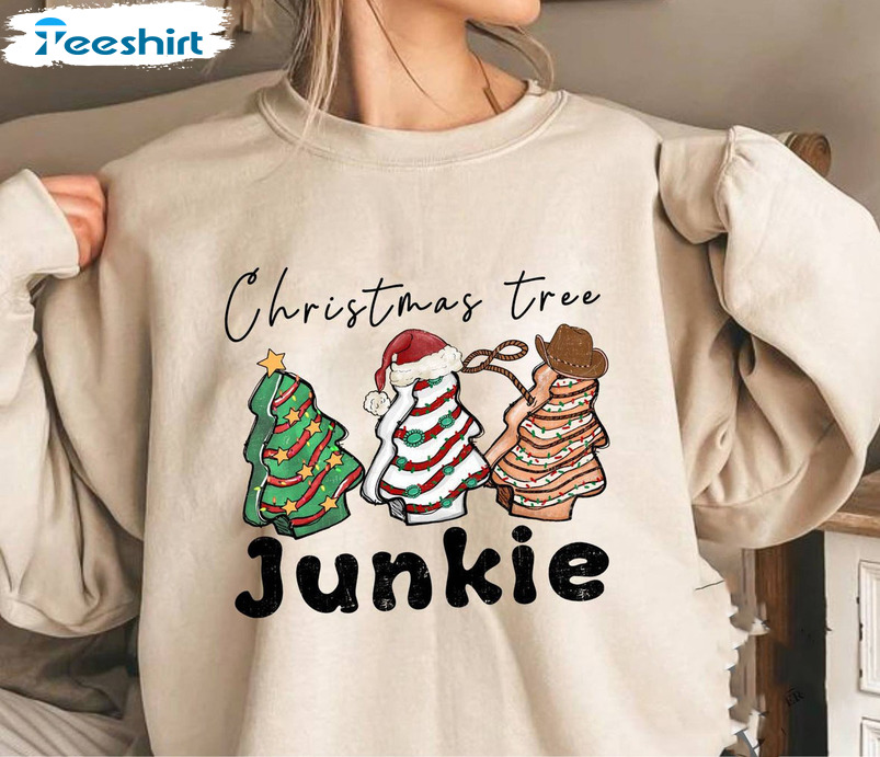Christmas Tree Junkie Sweater, Debbie Cakes Short Sleeve Unisex T-shirt