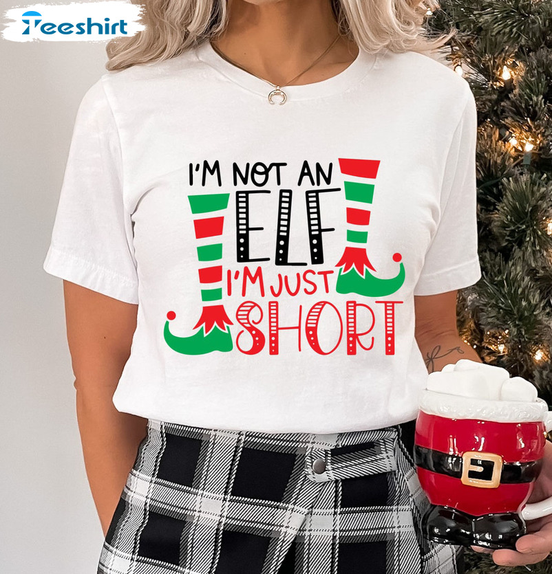 I'm Not An Elf Just Short Shirt, Funny Christmas Long Sleeve Unisex Hoodie