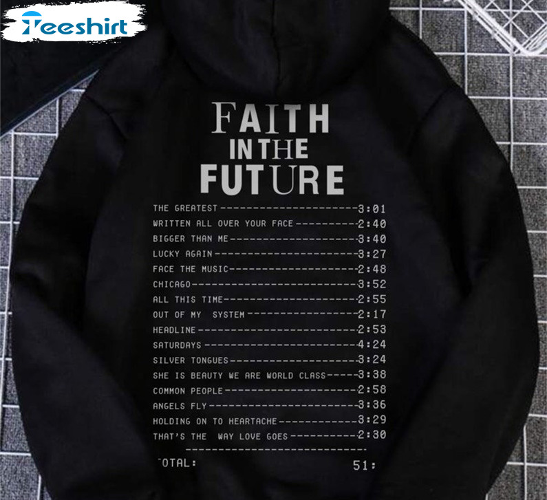 Faith In The Future Shirt, Tomlinson Tracklist Short Sleeve Crewneck