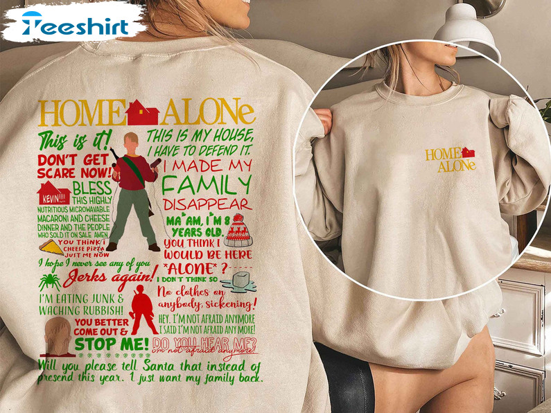 Vintage Home Alone Sweatshirt, Christmas Movie Short Sleeve Crewneck