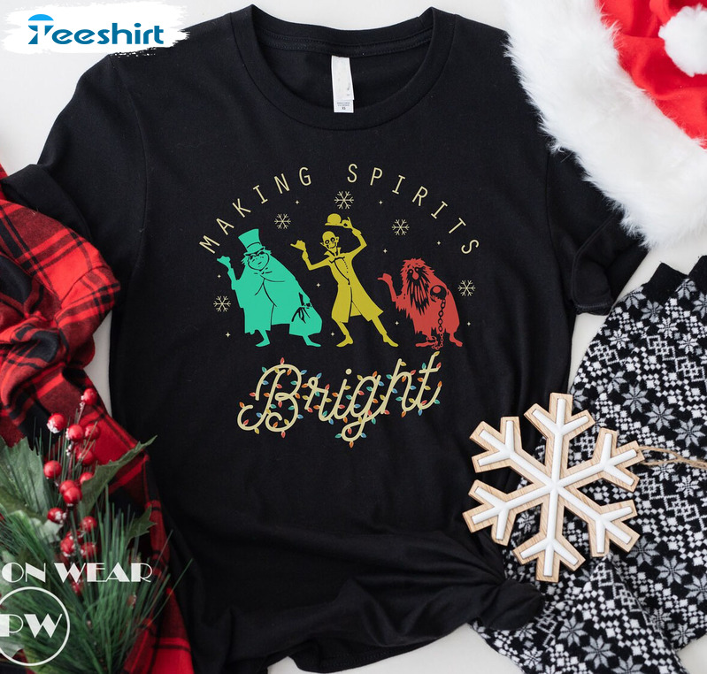 Making Spirits Bright Vintage Shirt, Disney Christmas Crewneck Unisex Hoodie