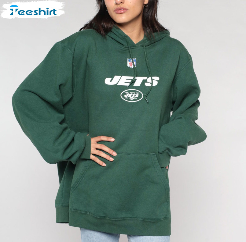 New York Jets Hoodie Y2K NFL Sweatshirt Forest Green Hooded 