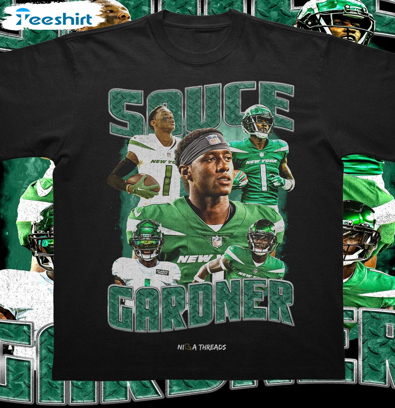 Sauce Gardner Shirt, New York Jets Football Vintage 90s T-shirt Gift Fan  S-3XL