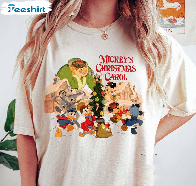 Mickey's Christmas Carol Vintage Shirt, Disney Christmas Long Sleeve Sweatshirt